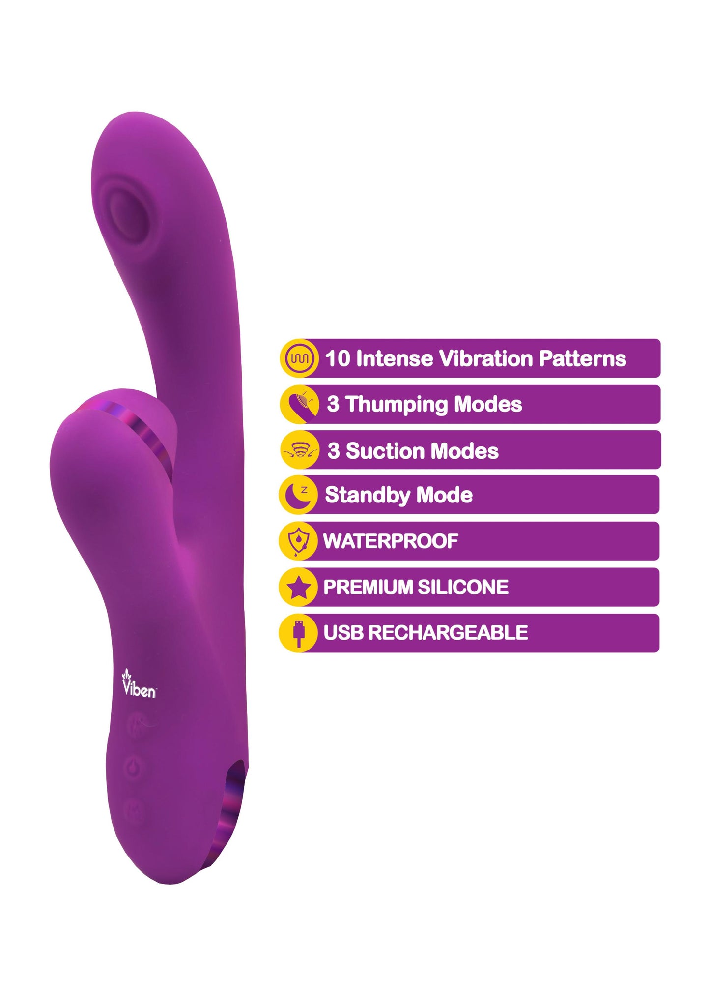 Dazzle - Berry - Rechargeable Thumping and Suction Rabbit