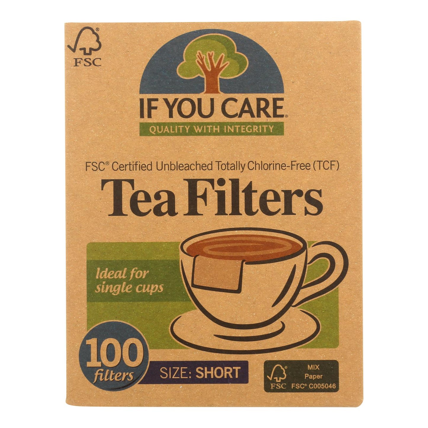 If You Care Fsc Certified Unbleached Tea Filters - Case Of 18 - 100 Ct