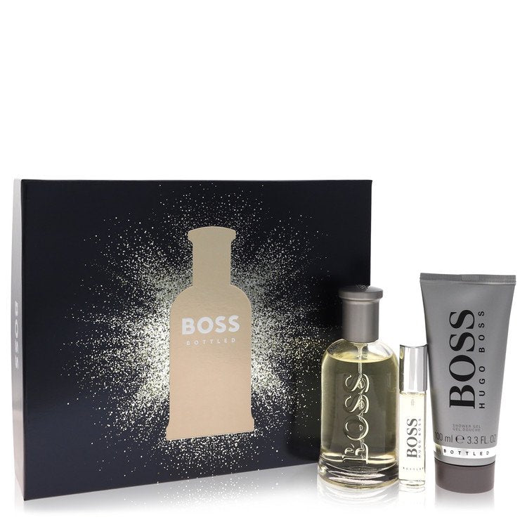 Boss No. 6 by Hugo Boss Gift Set -- 3.3 oz Eau De Toilette Spray + 0.3 oz Mini EDT Spray + 3.4 oz Shower Gel for Men
