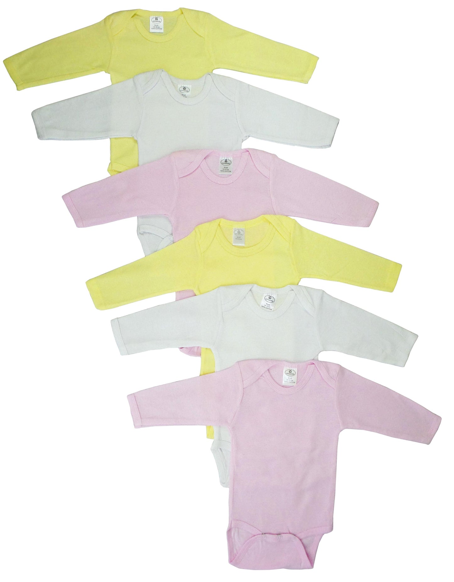 Boys' Pastel Long Sleeve Onezie 6 Pack