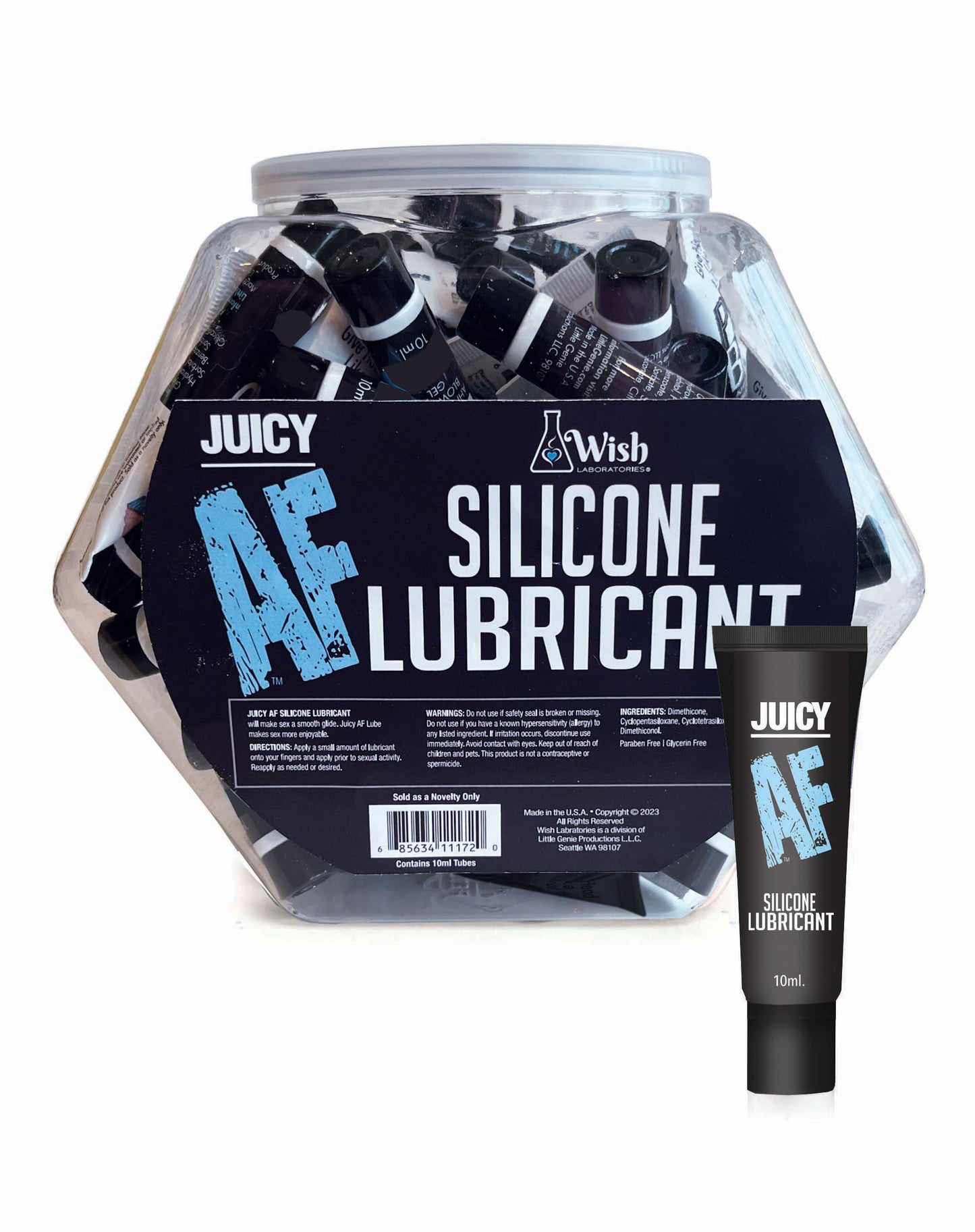 Juicy Af Silicone Lubricant 10 ml - Pop Display of 65