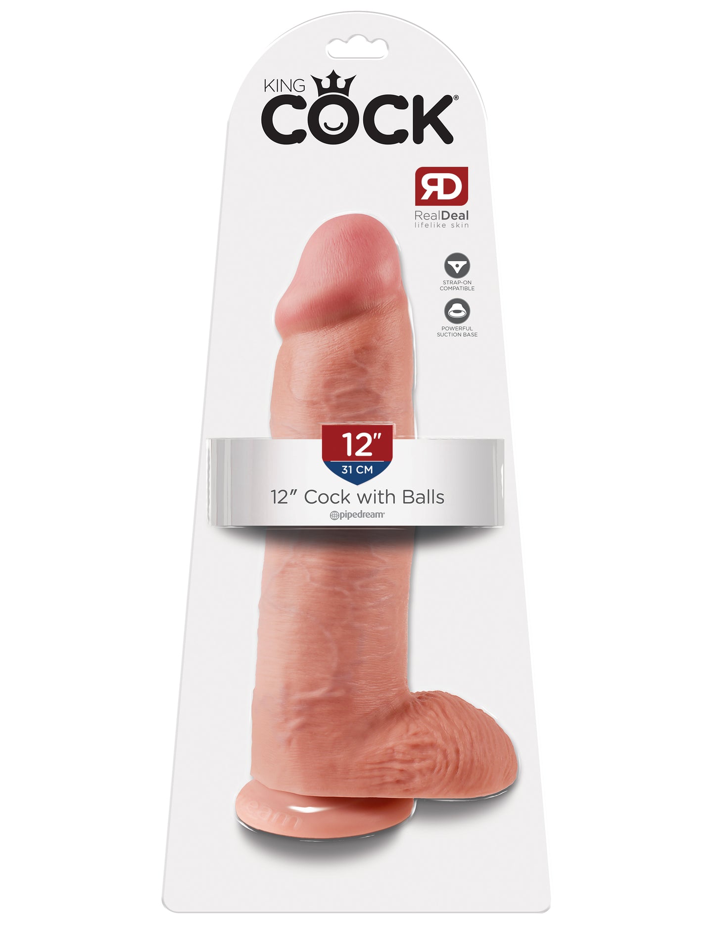 King Cock 12in Cock W/balls Flesh
