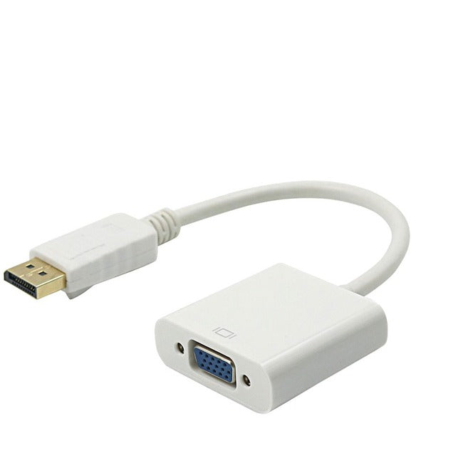 Axiom DisplayPort Male to VGA Female Adapter - DPMVGAF-AX - DisplayPort/VGA for Video Device, Monitor, Projector, Notebook - 345.60 MB/s - 1.5" - 1 x DisplayPort Male Digital Video - 1 x HD-15 Female VGA - Gold Plated Connector - White, White