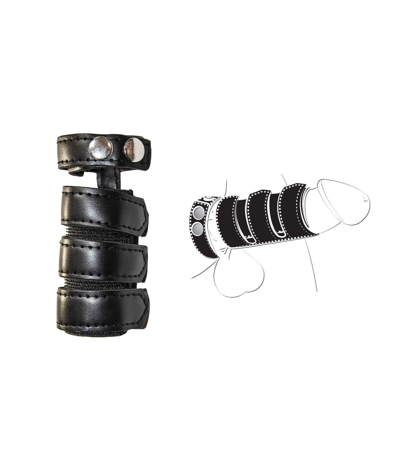 Ballgear Cock Strap With Sheath Black