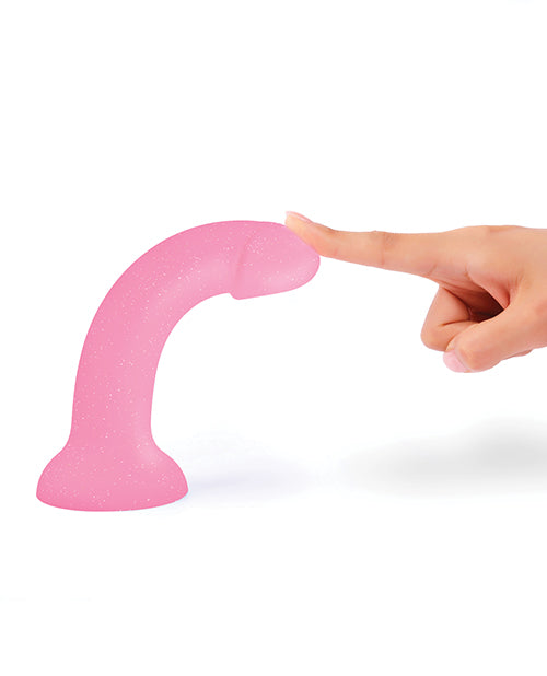 Love To Love Curved Suction Cup Dildolls Glitzy - Glitter Pink