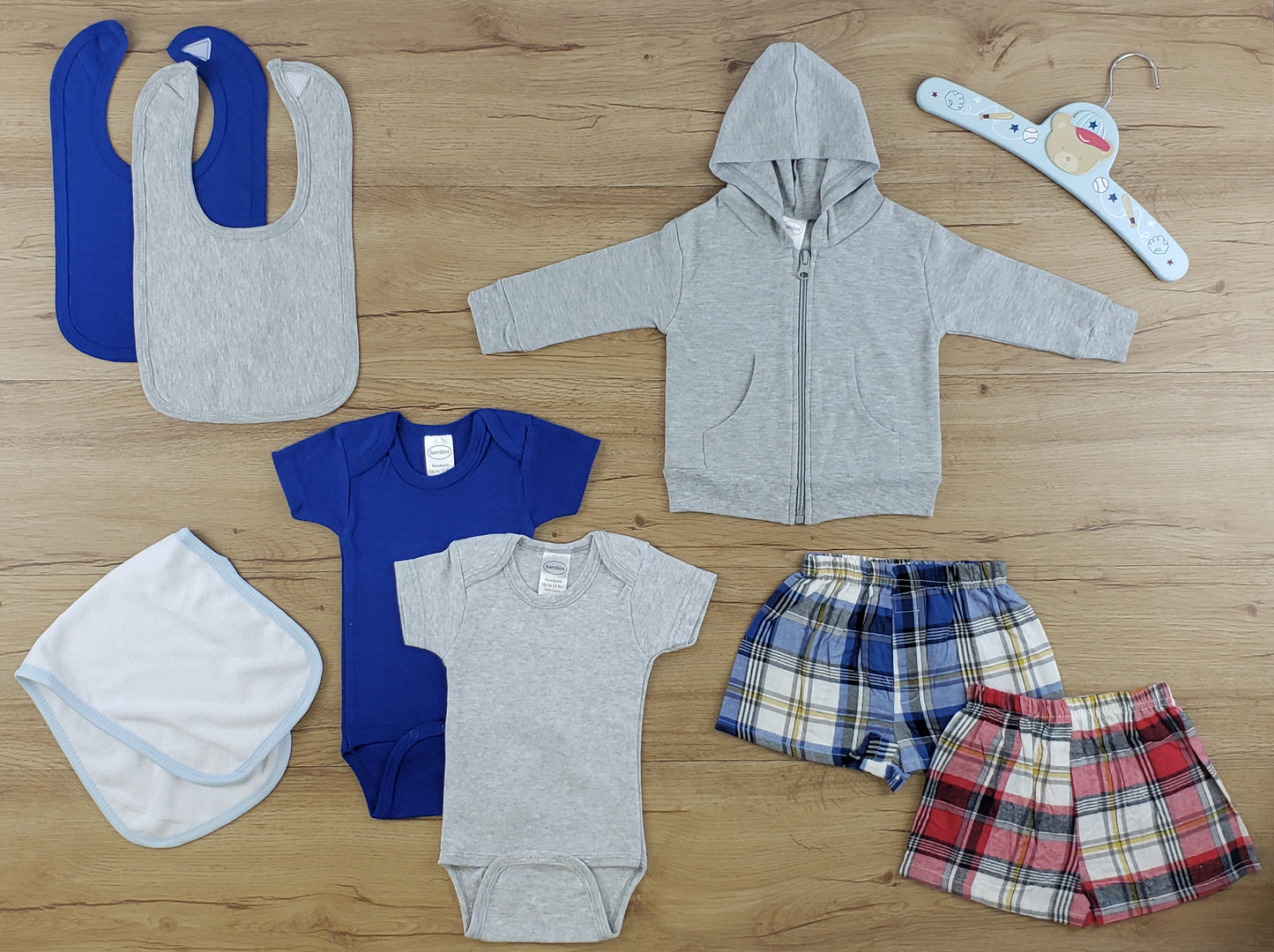 Medium  Color:heather Grey/navy/red