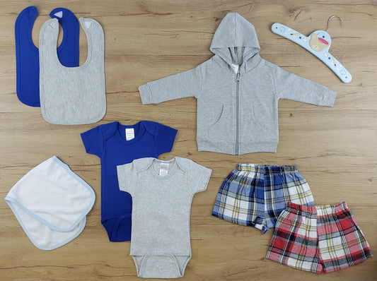 Medium  Color:heather Grey/navy/red