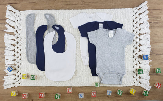 Large  Color:white/navy/grey