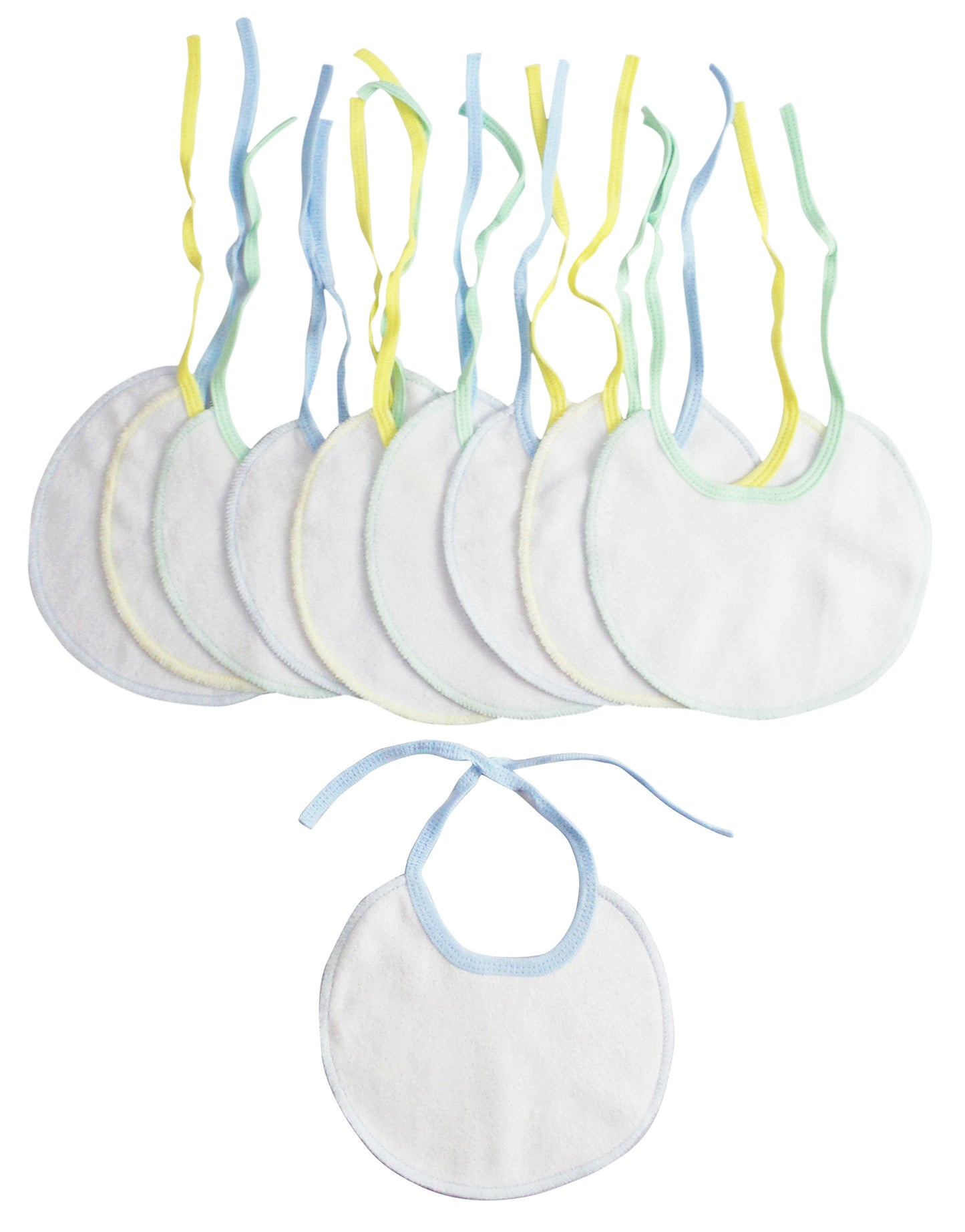 Infant Three Piece Bib Set (pack Of 9)