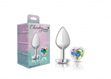 Cheeky Charms Heart Clear Iridescent Silver Plug