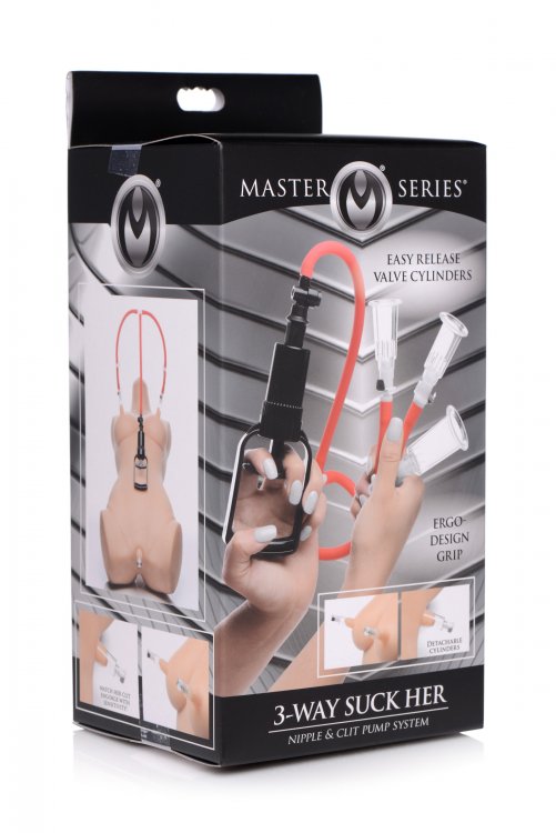 Master Series 3-way Suck Her Nipple & Clit Pump System (out Mid Aug)