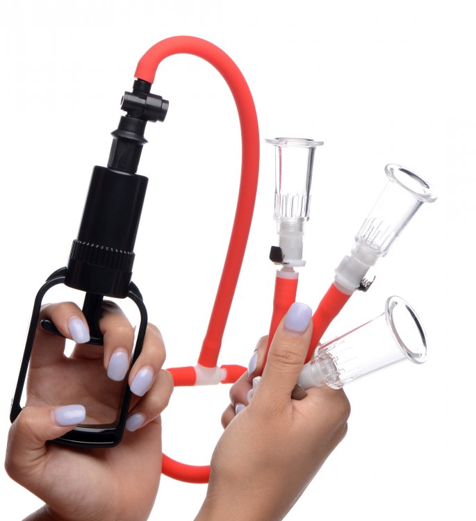 Master Series 3-way Suck Her Nipple & Clit Pump System (out Mid Aug)