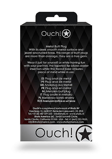 Heart Gem Butt Plug Gunmetal Amethyst