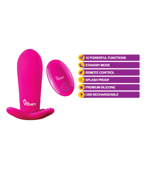 Intrigue - Remote Control 10-Function Panty Vibe - Hot Pink