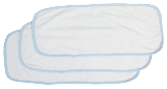 Baby Burpcloth With Blue Trim (pack Of 3)