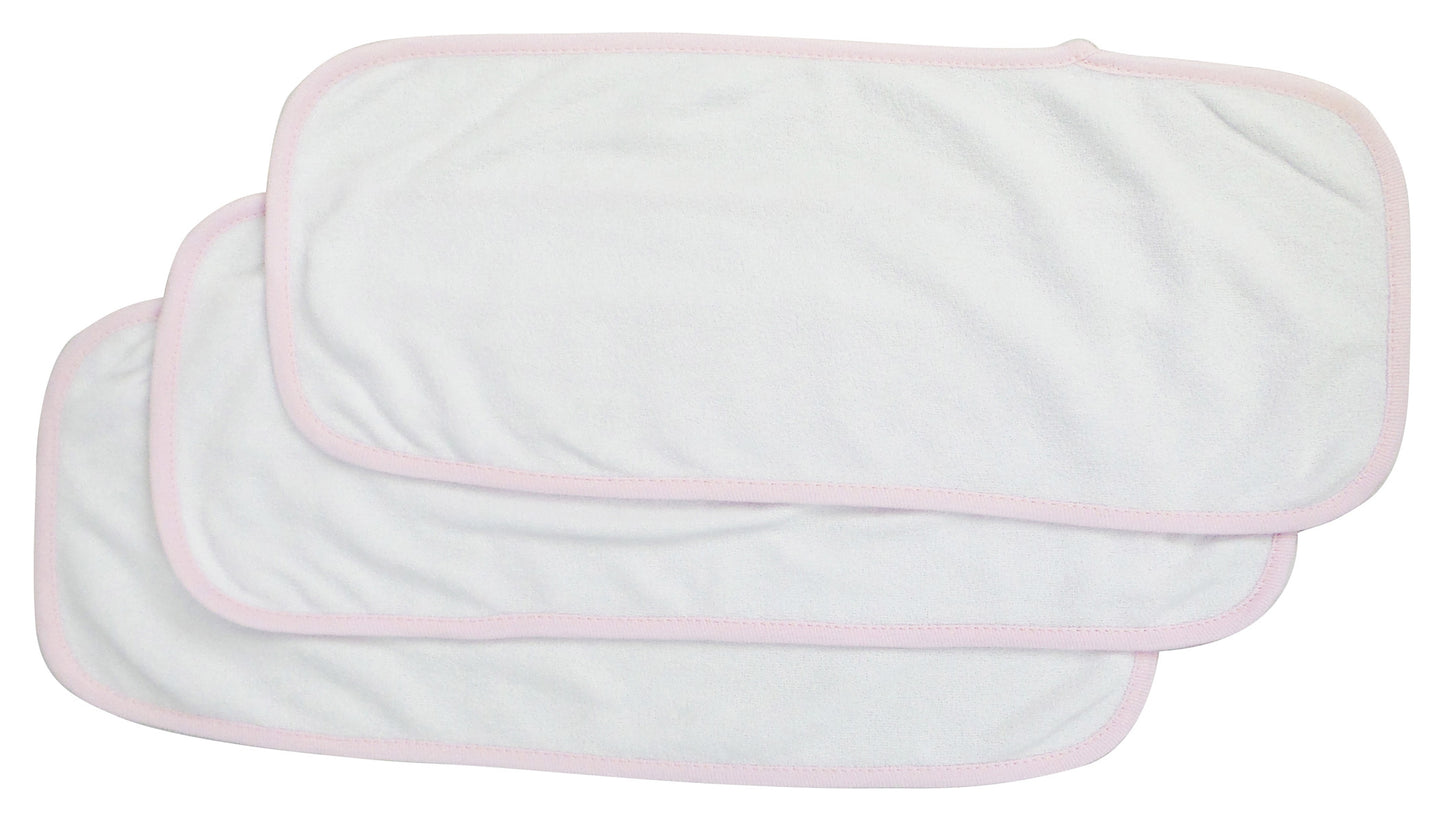 Baby Burpcloth With Pink Trim (pack Of 3)