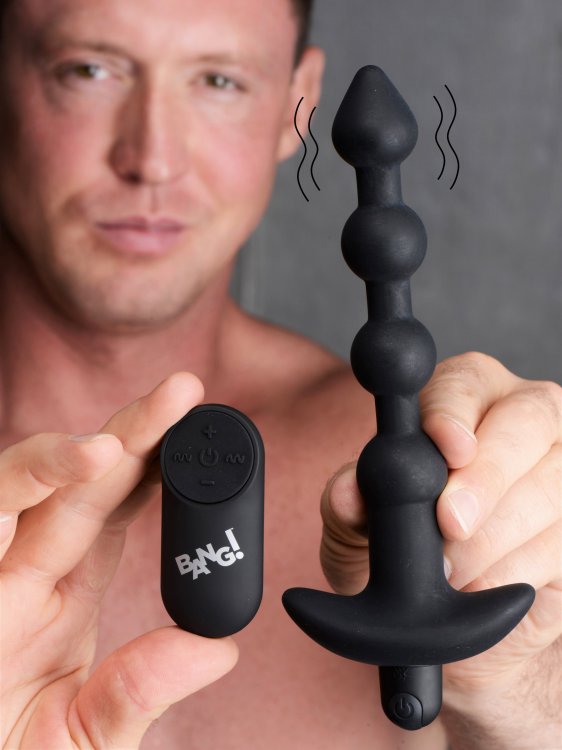 Bang - Vibrating Silicone Anal Beads and Remote Control