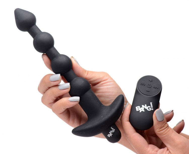 Bang - Vibrating Silicone Anal Beads and Remote Control