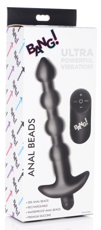 Bang - Vibrating Silicone Anal Beads and Remote Control