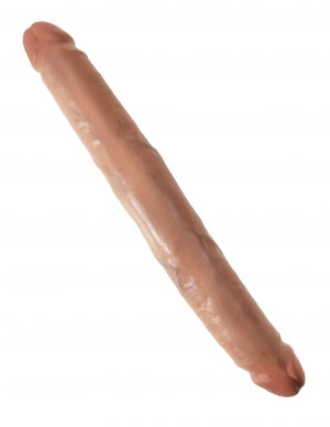 King Cock 12 Slim Double Dildo Tan "