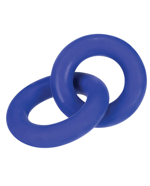 Hunkyjunk Duo Linked Cock & Ball Rings Cobalt