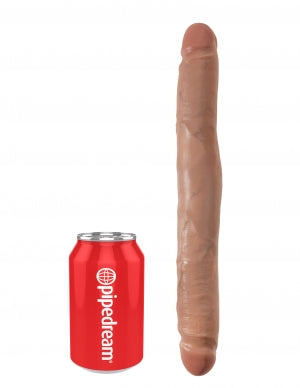 King Cock 12 Slim Double Dildo Tan "