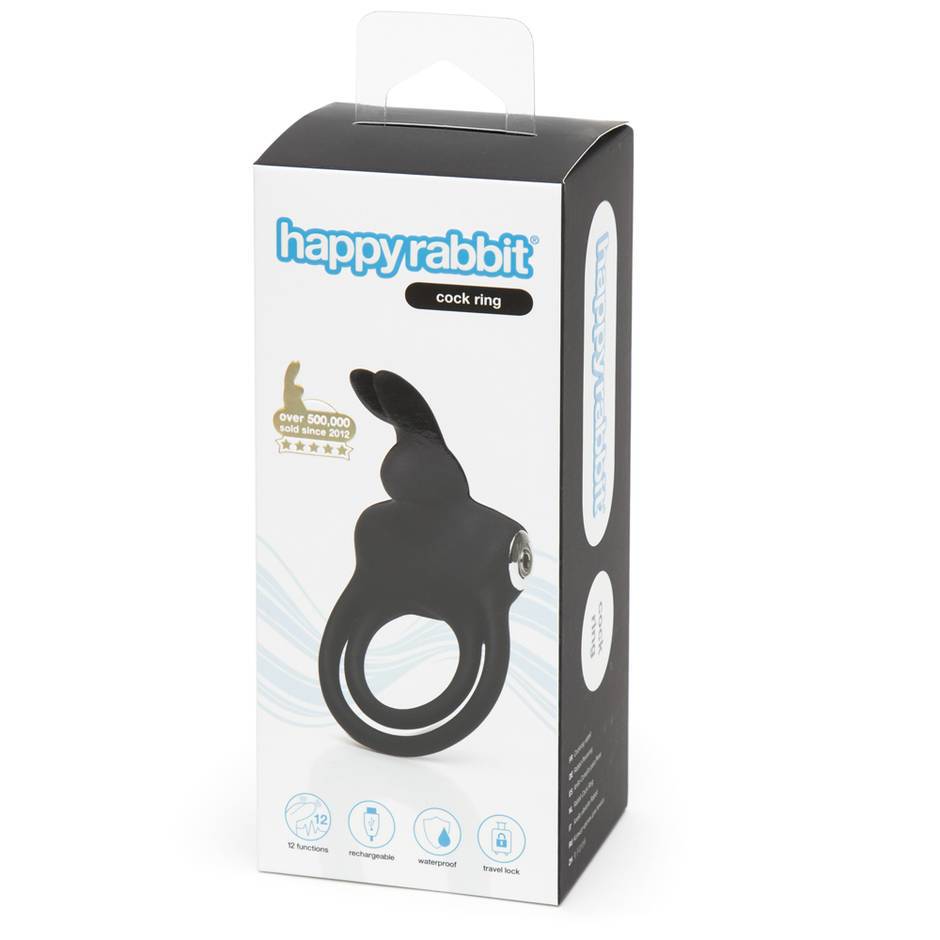 Happy Rabbit Stimulating Usb Rechargeable Cock Ring Black (out April)