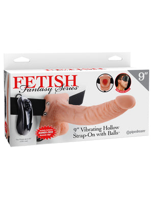 Fetish Fantasy 9 Vibrating Hollow Strap On W/balls