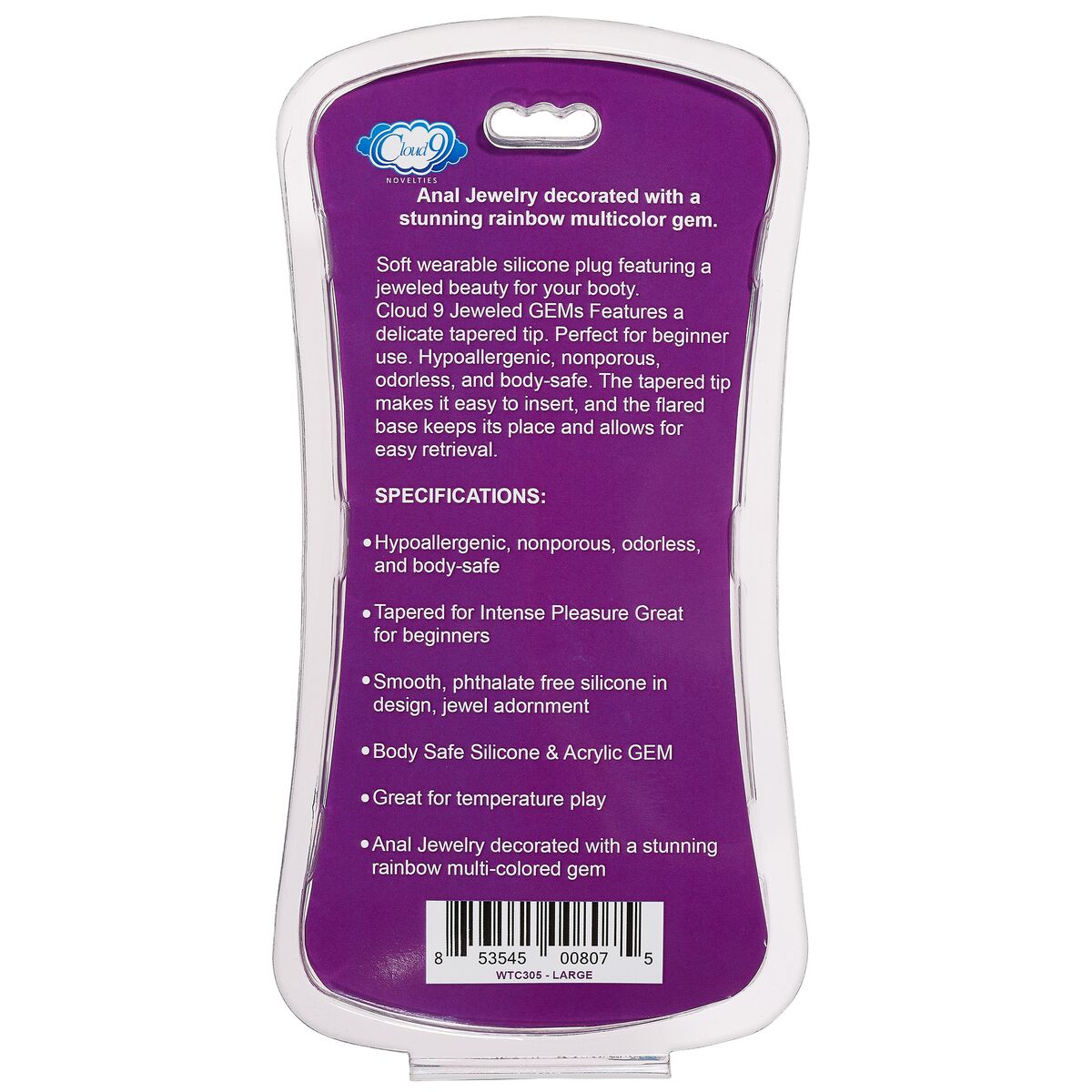 Cloud 9 Gems Anal Plug Large