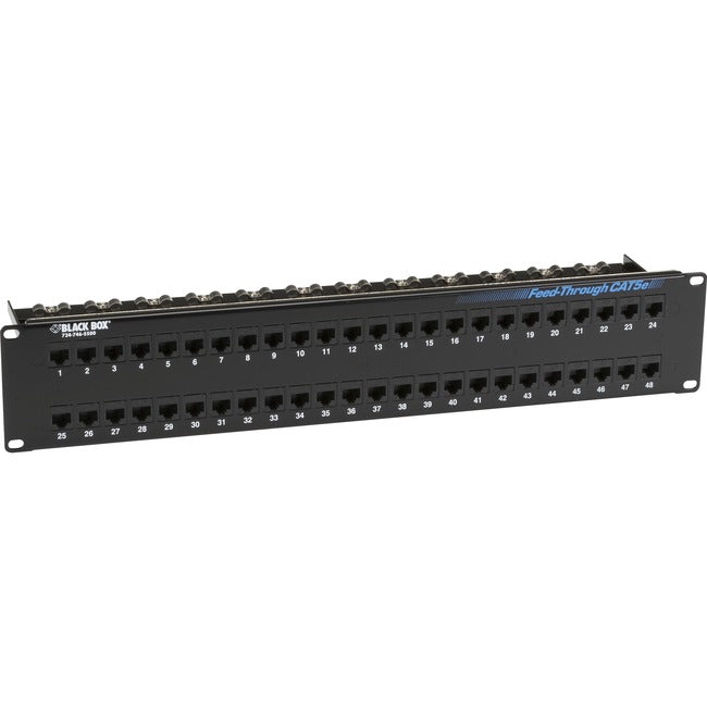 Black Box Feed-Through 48 Port Cat 5e Network Patch Panel