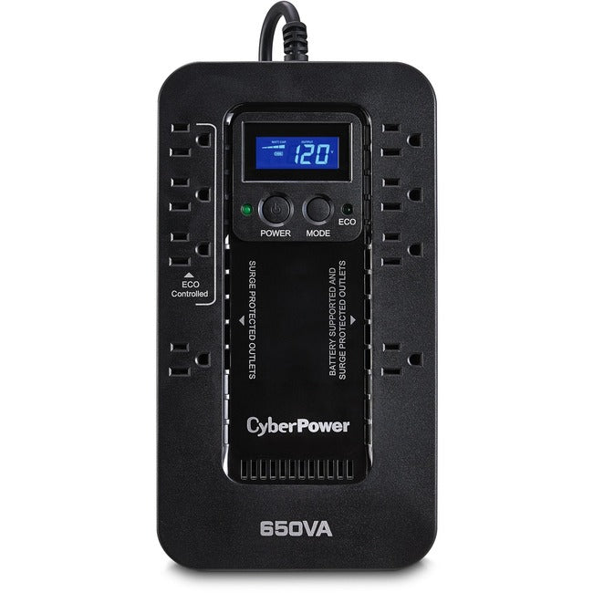 CyberPower EC650LCD Ecologic 650VA/390W Energy Efficient LCD Desktop ECO UPS