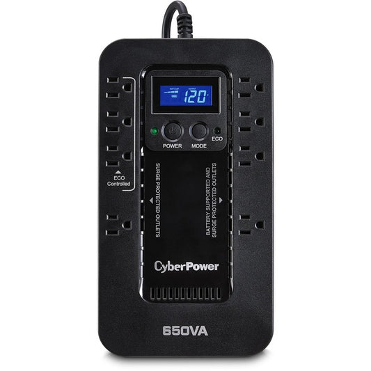CyberPower EC650LCD Ecologic 650VA/390W Energy Efficient LCD Desktop ECO UPS