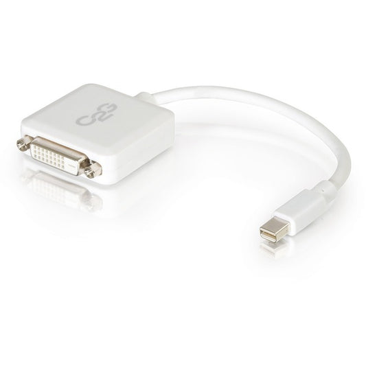 C2G 8in Mini DisplayPort to DVI Adapter-Single Link DVI-D-Thunderbolt to DVI Converter-M/F White