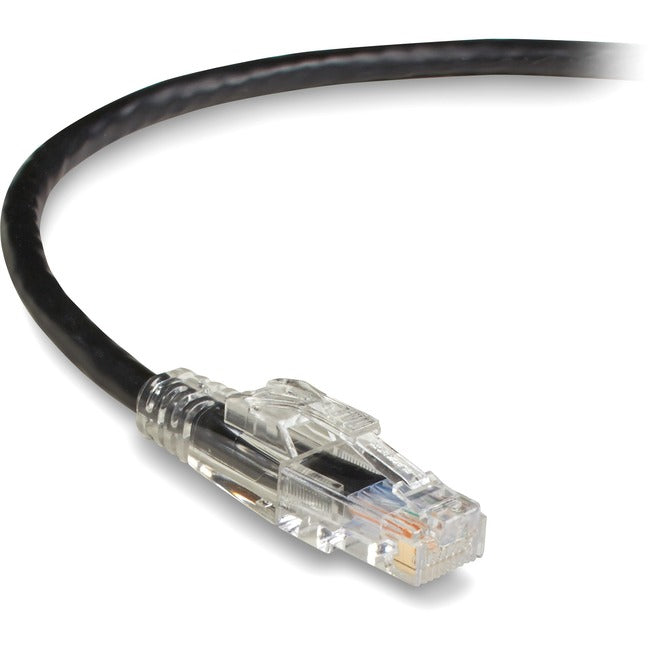 Black Box GigaBase 3 CAT5e 350-MHz Lockable Patch Cable (UTP), Black, 7-ft. (2.1-m)