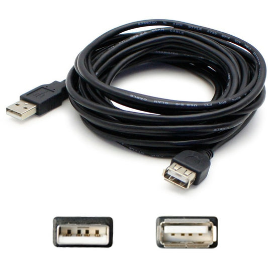 AddOn 10ft USB 2.0 (A) Male to Female Black Extension Cable