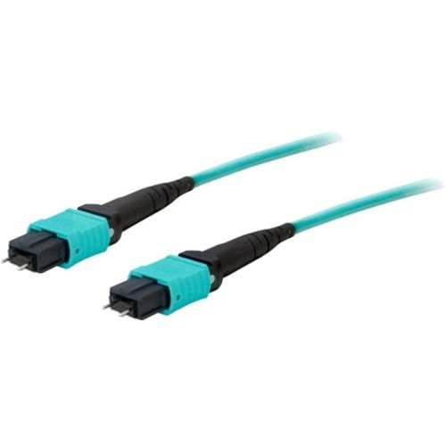 AddOn 10m MPO (Male) to MPO (Male) 12-strand Aqua OM4 Straight Fiber OFNR (Riser-Rated) Patch Cable