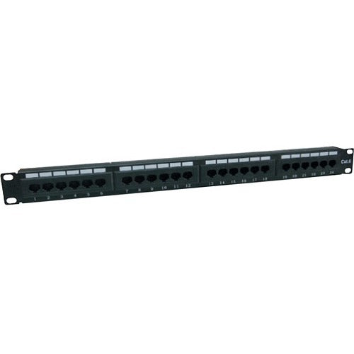 AddOn 19-inch Cat6 24-Port Straight Patch Panel with 110-Type 1U
