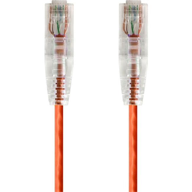 Monoprice SlimRun Cat6 28AWG UTP Ethernet Network Cable, 1ft Orange
